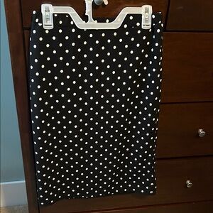 Elegant Black and White Polka Dot Pencil Skirt size Medium